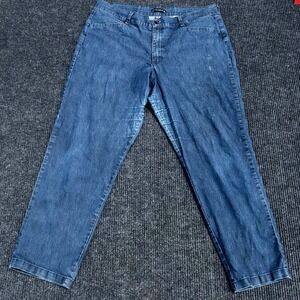 Lee Relaxed Fit Denim Pants Women's Jeans Dark Wash Comfort Stretch 20W‎